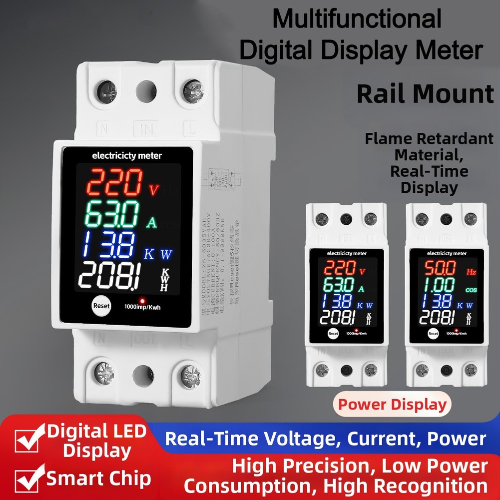 Multi Functional Digital Displ - Energy Monitor Meter ulasan dan harga