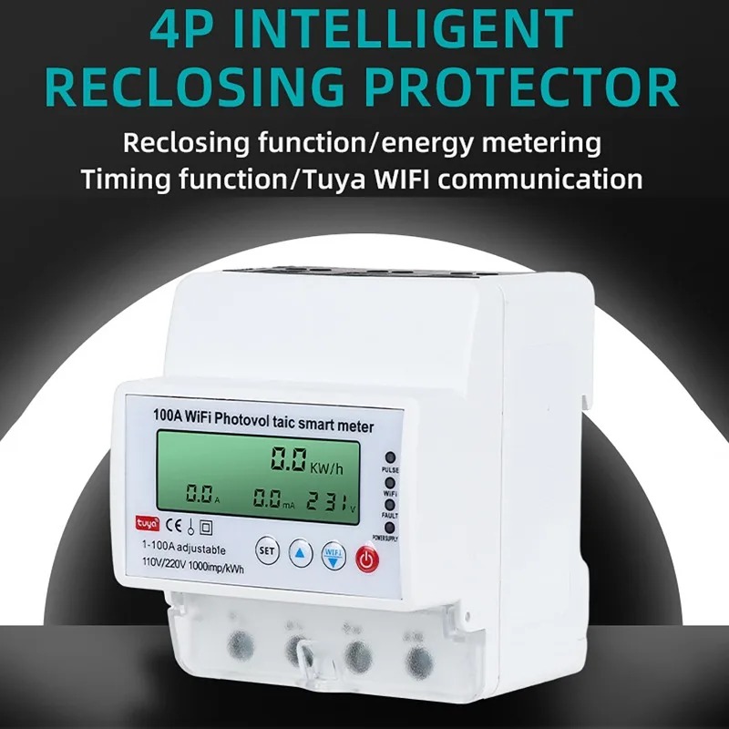 4P 1-100A WiFi Photovoltaic Sm - Energy Monitor Meter ulasan dan harga
